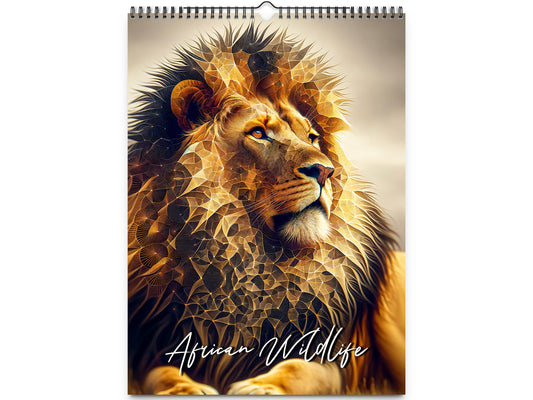 2026 African Wildlife Wall Calendar by Kaleidoscope Artisan – Nature's Majesty with Holidays