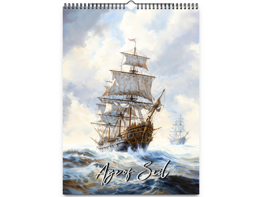 2026 Age of Sail Wall Calendar by Kaleidoscope Artisan – Nautical Adventures with Holidays
