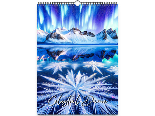 2026 Alaska Celestial Dance Wall Calendar by Kaleidoscope Artisan – Northern Lights & Frozen Landscapes with Holidays