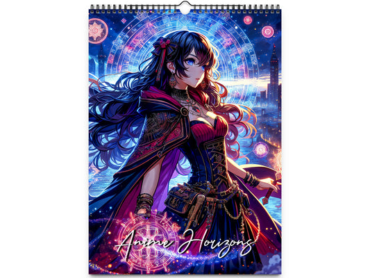 2026 Anime Horizons Wall Calendar by Kaleidoscope Artisan – Ethereal Realms with Holidays