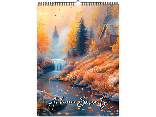 2026 Autumn Serenity Wall Calendar by Kaleidoscope Artisan – Rustic Dreams with Holidays