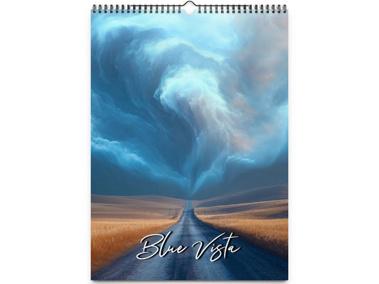2026 Blue Vista Wall Calendar by Kaleidoscope Artisan – Captivating Horizons with Holidays