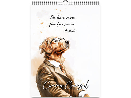 2026 Canine Counsel Wall Calendar by Kaleidoscope Artisan – Wisdom in Fur with Holidays