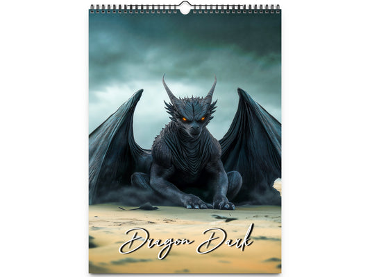 2026 Dragon Dark Wall Calendar by Kaleidoscope Artisan – Mystical Guardians of the Night with Holidays