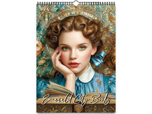 2026 Emerald City Books Wall Calendar by Kaleidoscope Artisan – Classic Fairytale with Holidays