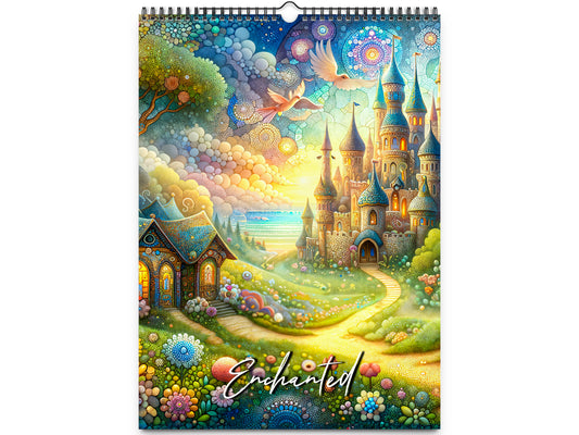 2026 Enchanted Wall Calendar by Kaleidoscope Artisan – Whimsical Fantasy with Holidays