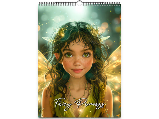 2026 Fairy Princess Wall Calendar by Kaleidoscope Artisan – Charming Fantasy with Holidays