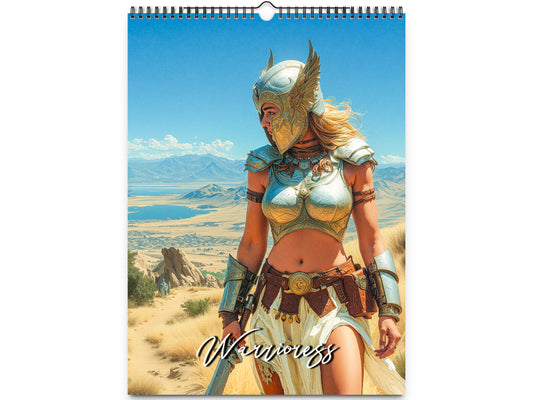 2026 Fantasy Warrioress Wall Calendar by Kaleidoscope Artisan – Fabled Legends with Holidays