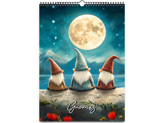 2026 Gnomes Wall Calendar by Kaleidoscope Artisan – Whimsical Adventures with Holidays