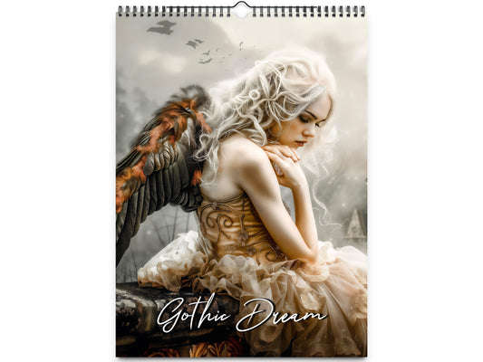 2026 Gothic Dream Wall Calendar by Kaleidoscope Artisan – Enigmatic Elegance with Holidays