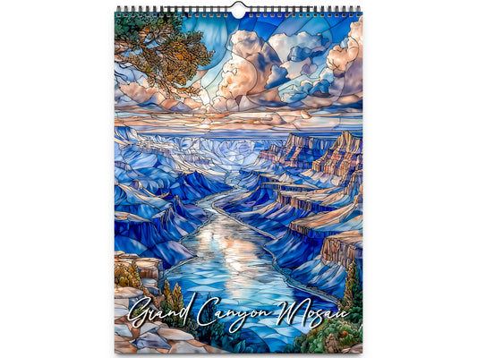 2026 Grand Canyon Mosaic Wall Calendar by Kaleidoscope Artisan – Vibrant Scenic Views with Holidays