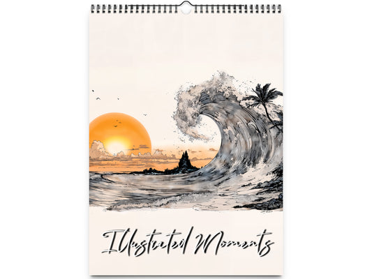 2026 Illustrated Moments Wall Calendar by Kaleidoscope Artisan – Captivating Artistic Scenes with Holidays