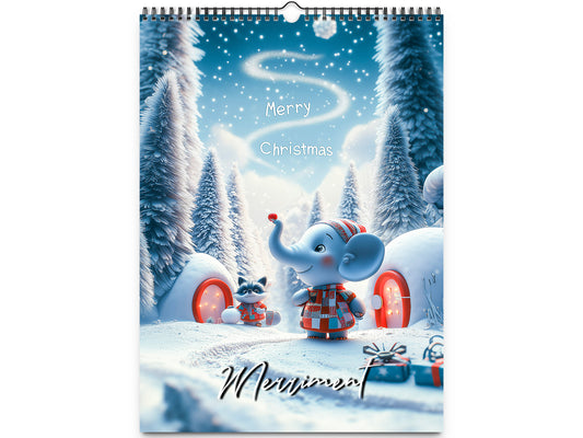 2026 Merriment Wall Calendar by Kaleidoscope Artisan – Whimsical Winter Wonderland with Holidays