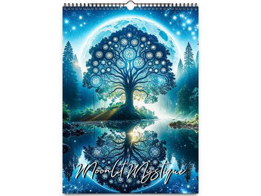 2026 Moonlit Mystique Wall Calendar by Kaleidoscope Artisan – Enchanting Nightscapes with Holidays