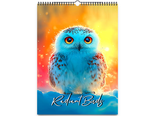 2026 Radiant Birds Kaleidoscope Wall Calendar by Kaleidoscope Artisan – Avian Beauty with Holidays