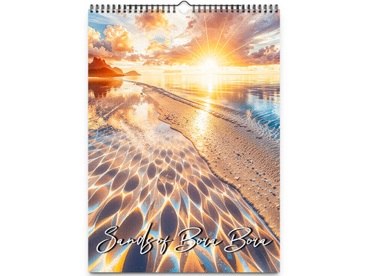 2026 Sands of Bora Bora Wall Calendar by Kaleidoscope Artisan – Tropical Escapes with Holidays