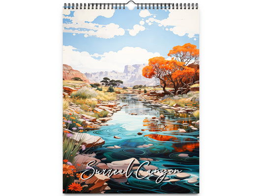 2026 Surreal Canyon Wall Calendar by Kaleidoscope Artisan – Desert Dreams with Holidays
