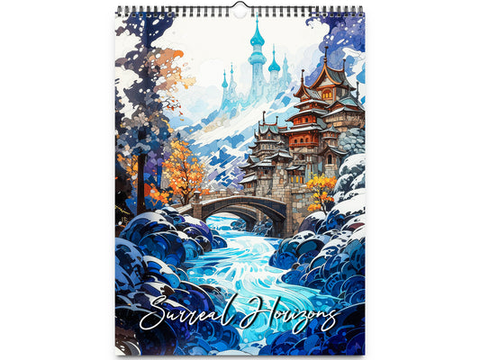 2026 Surreal Horizons Wall Calendar by Kaleidoscope Artisan – Mystical Realms with Holidays