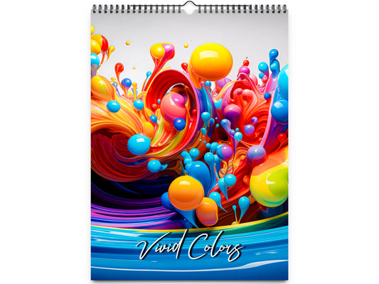 2026 Vivid Colors Wall Calendar by Kaleidoscope Artisan – Art in Motion with Holiday