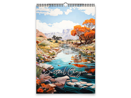 2027 Surreal Canyon Wall Calendar by Kaleidoscope Artisan – Desert Dreams with Holidays