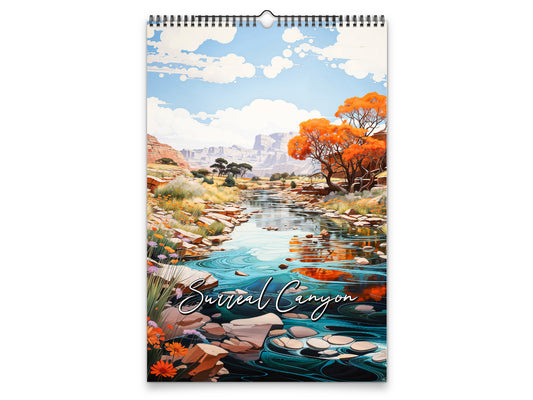 2027 Surreal Canyon Wall Calendar by Kaleidoscope Artisan – Desert Dreams with Holidays