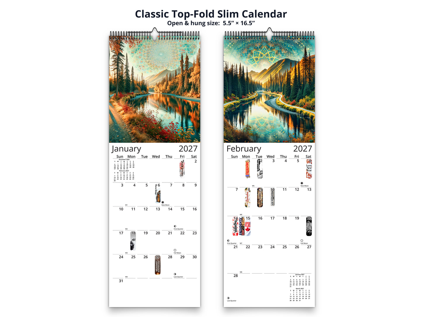 Alaska's Autumn 2027 wall calendar classic top-fold slim calendar pages