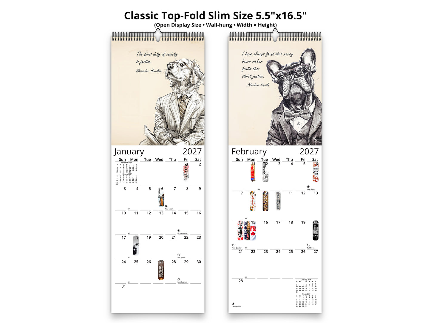 Canine Counsel 2027 wall calendar classic top-fold slim calendar pages