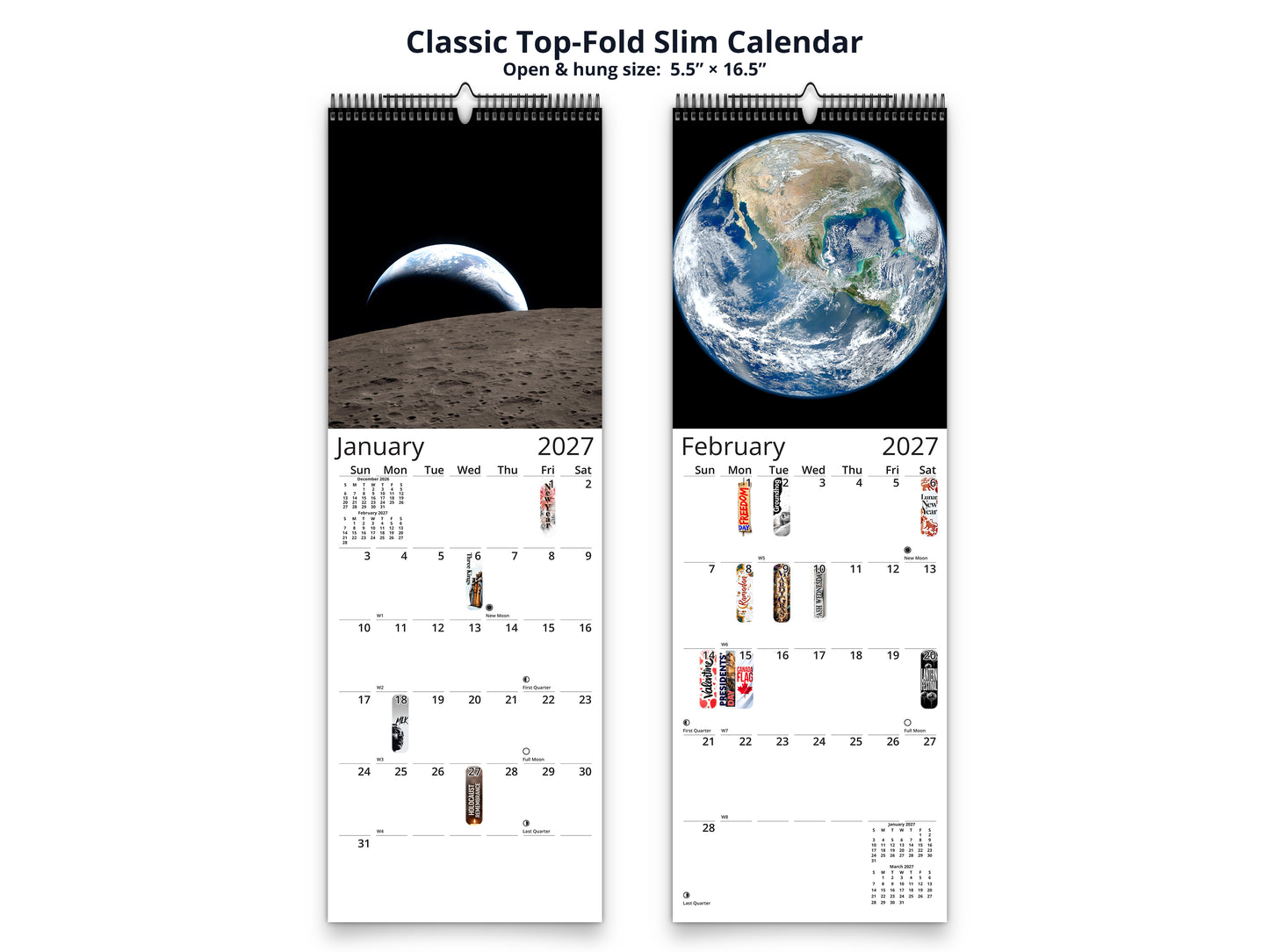 Earth Vistas Photography 2027 wall calendar classic top-fold slim calendar pages