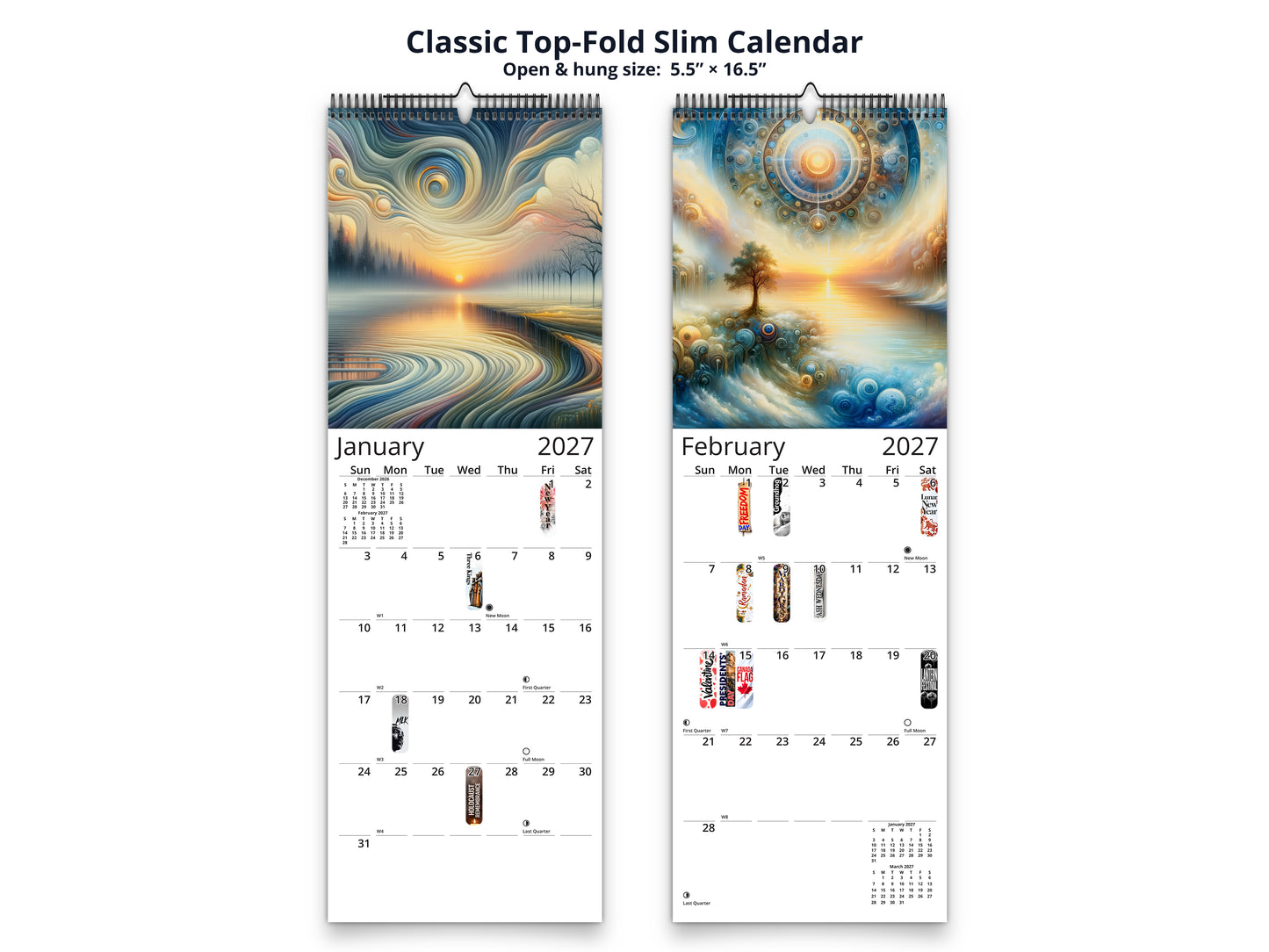 Edge of Eternity 2027 wall calendar classic top-fold slim calendar pages
