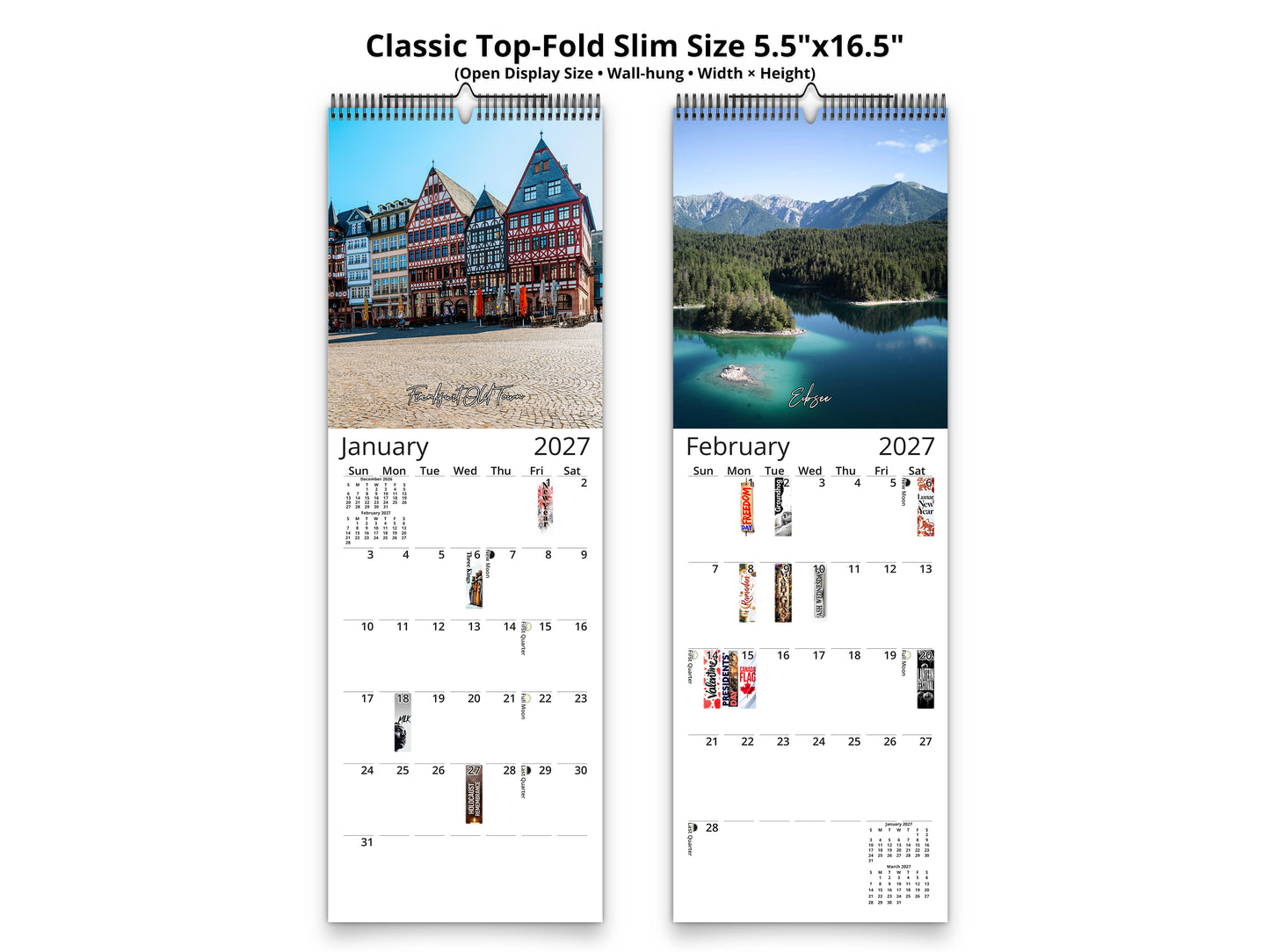 Germany Vistas Photography 2027 wall calendar classic top-fold slim calendar pages