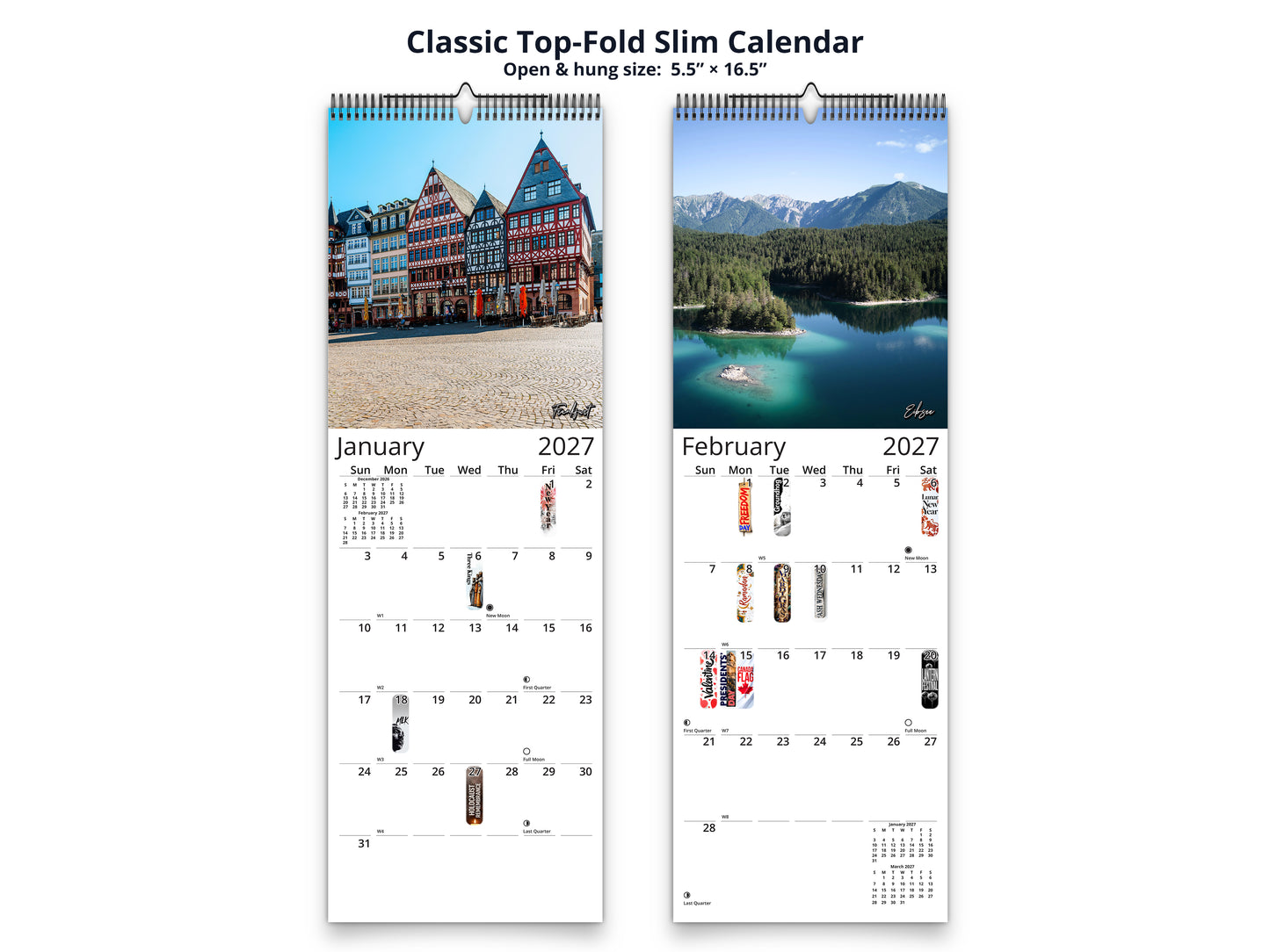 Germany Vistas Photography 2027 wall calendar classic top-fold slim calendar pages