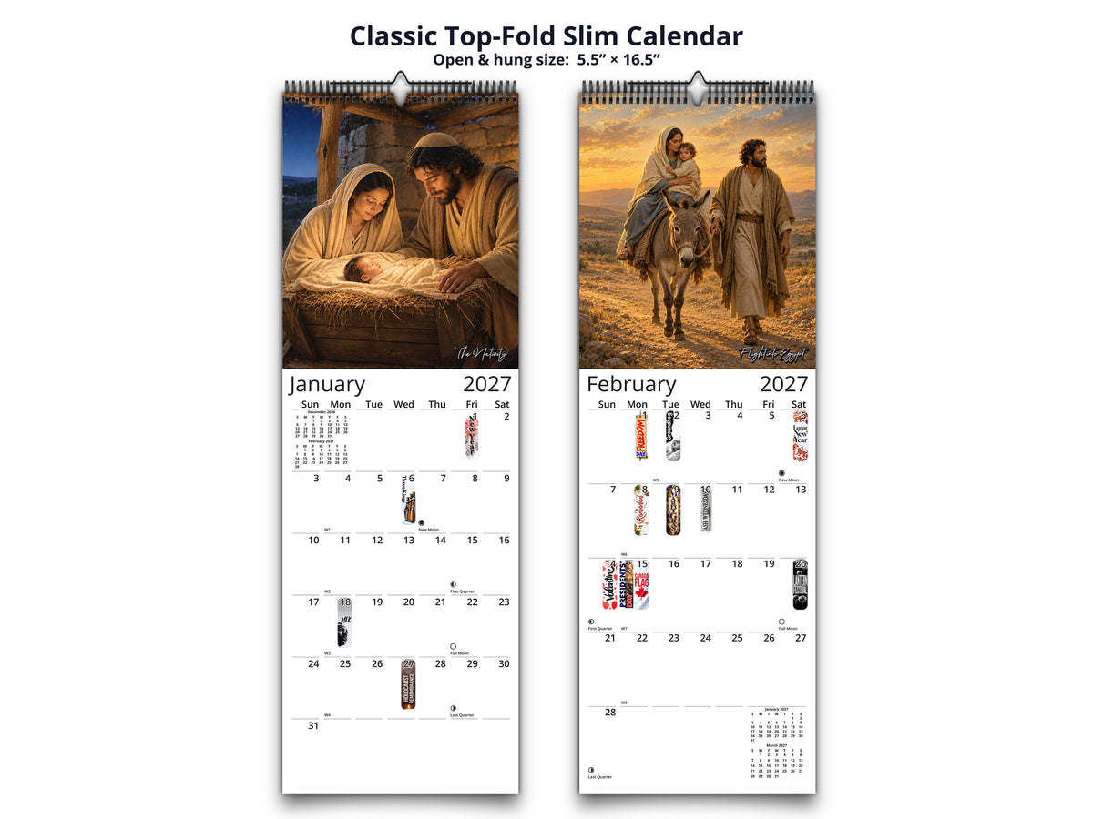Life of Jesus 2027 wall calendar classic top-fold slim calendar pages