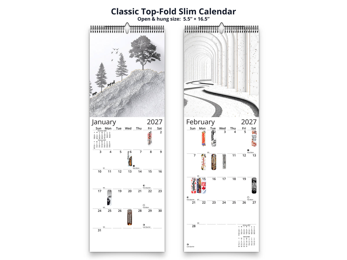 Modern Lines 2027 wall calendar classic top-fold slim calendar pages