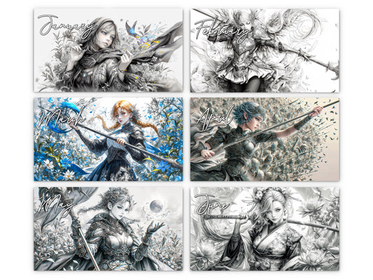 2027 Anime Enchantress Wall Calendar by Kaleidoscope Artisan – Fantasy Anime Art with Holidays