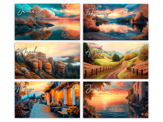 2027 Autumn Serenity Wall Calendar by Kaleidoscope Artisan – Rustic Dreams with Holidays