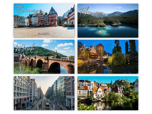 Germany Vistas Photography 2027 wall calendar monthly artwork preview January through June