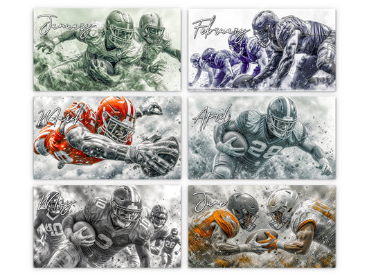 2027 Gridiron Football Wall Calendar by Kaleidoscope Artisan – Dynamic Action with Holidays