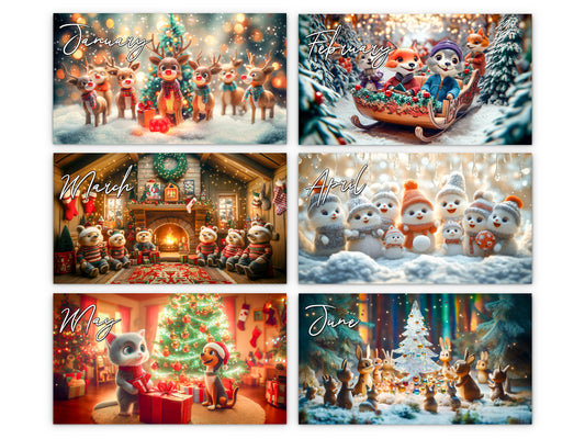 2027 Merriment Wall Calendar by Kaleidoscope Artisan – Whimsical Winter Wonderland with Holidays