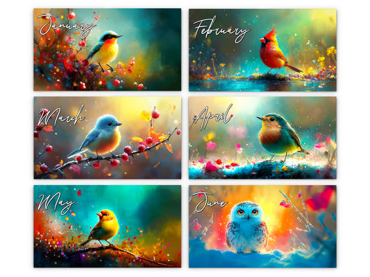 2027 Radiant Birds Kaleidoscope Wall Calendar by Kaleidoscope Artisan – Avian Beauty with Holidays