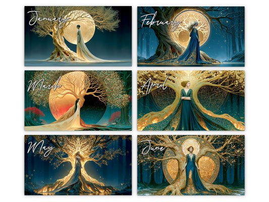 2027 Tree of Life Sacred Wall Calendar by Kaleidoscope Artisan – Eternal Radiance with Holidays