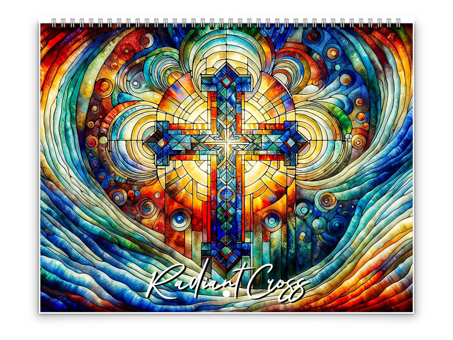 2026 Radiant Cross Wall Calendar by Kaleidoscope Artisan – Inspirational Art with Holidays