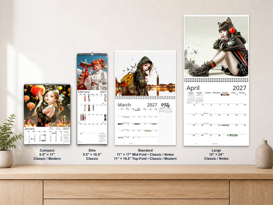 Anime Tourist 2027 wall calendar complete size range environment display