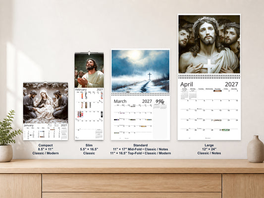 Light of Jesus 2027 wall calendar complete size range environment display