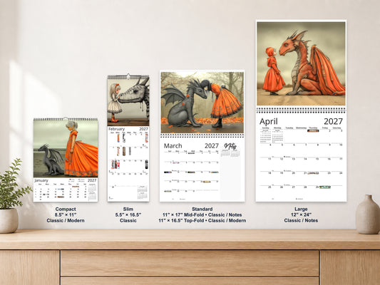 My Little Dragon Princess 2027 wall calendar complete size range environment display