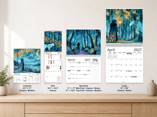 Starry Night 2027 wall calendar complete size range environment display