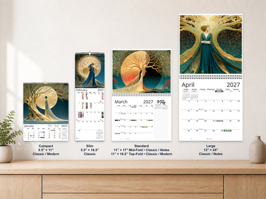 Tree of Life Sacred 2027 wall calendar complete size range environment display