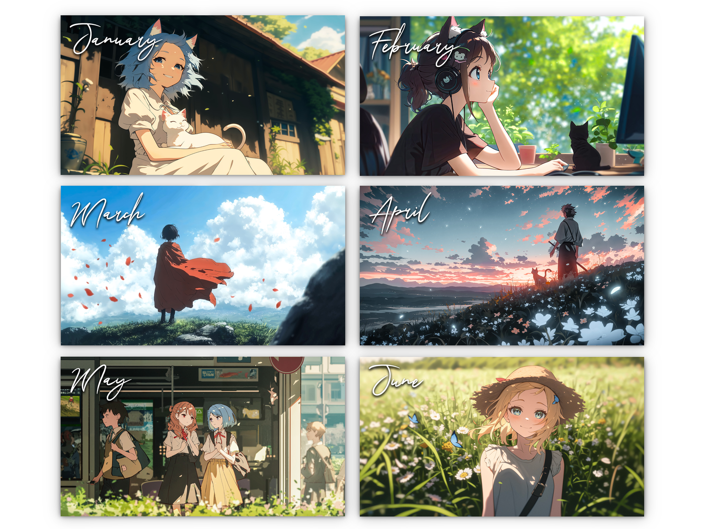 2026 Anime Life Wall Calendar by Kaleidoscope Artisan – A Year of Captivating Anime Art with Holidays