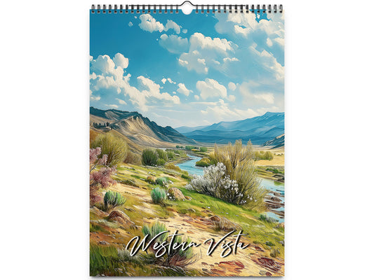2026 Western Vista Wall Calendar by Kaleidoscope Artisan – Breathtaking Landscapes with Holidays