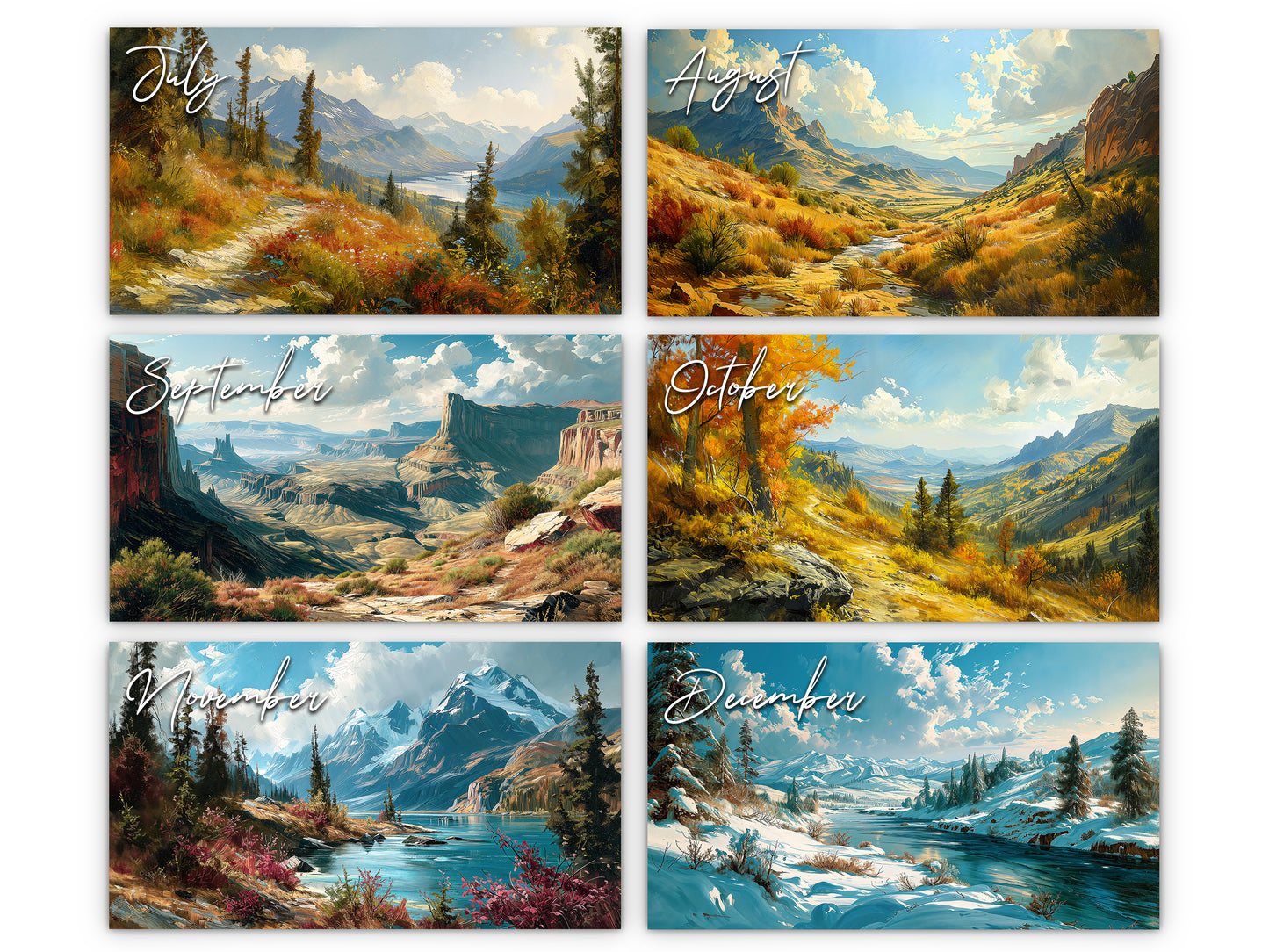 2026 Western Vista Wall Calendar by Kaleidoscope Artisan – Breathtaking Landscapes with Holidays