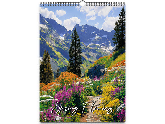 2026 Spring Flowers Wall Calendar by Kaleidoscope Artisan – Artistic Floral Landscapes with Holidays